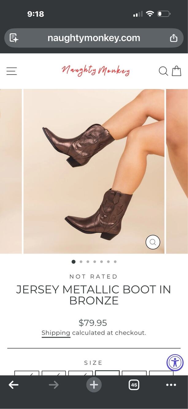 NOT RATED JERSEY METALLIC BOOT IN BRONZE